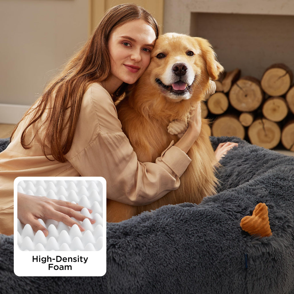 Bedsure Human Dog Bed — Calming Giant Orthopedic Faux Fur Bed for Adults 71x44x12