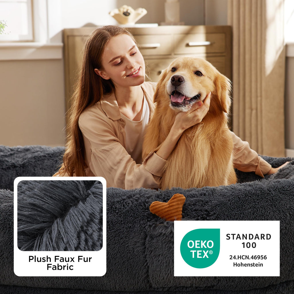 Bedsure Human Dog Bed — Calming Giant Orthopedic Faux Fur Bed for Adults 71x44x12
