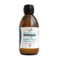 Sow & Arrow Canine Regenerative Omegas supplement for dogs in a 250ml bottle, featuring a clear label and a dropper cap.