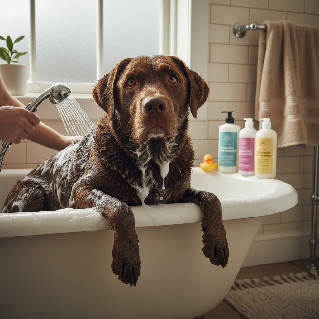 Chocolate Lab Bath