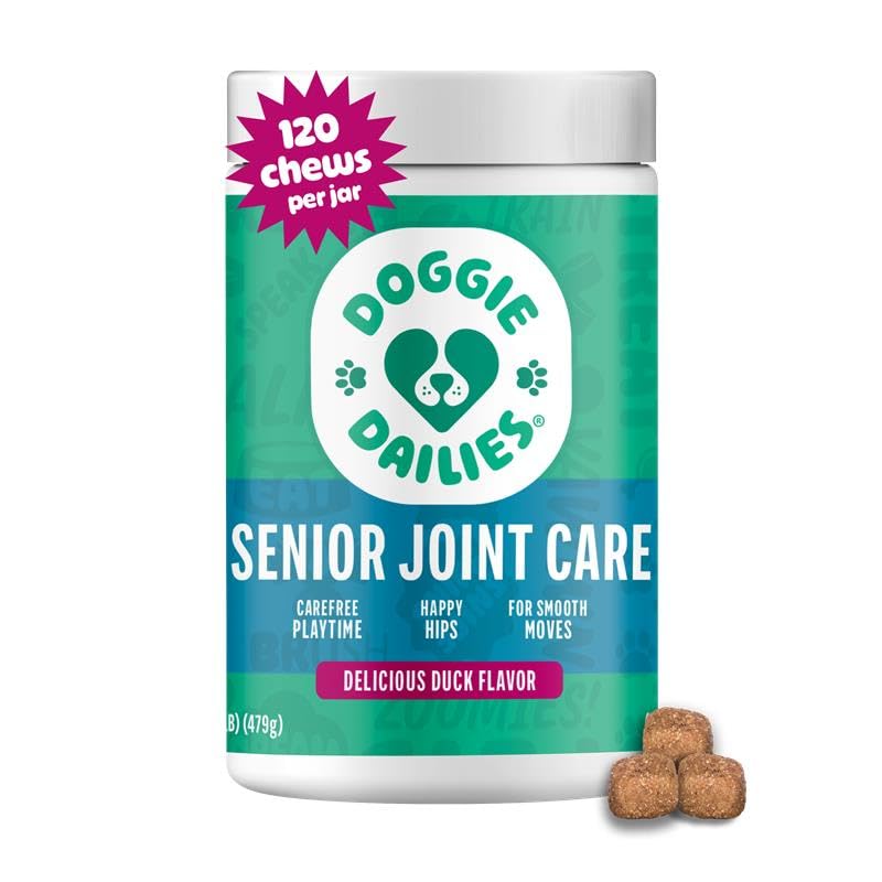 Doggie Dailies Advanced Senior Hip & Joint Chews for Dogs (Duck) - 120 Count