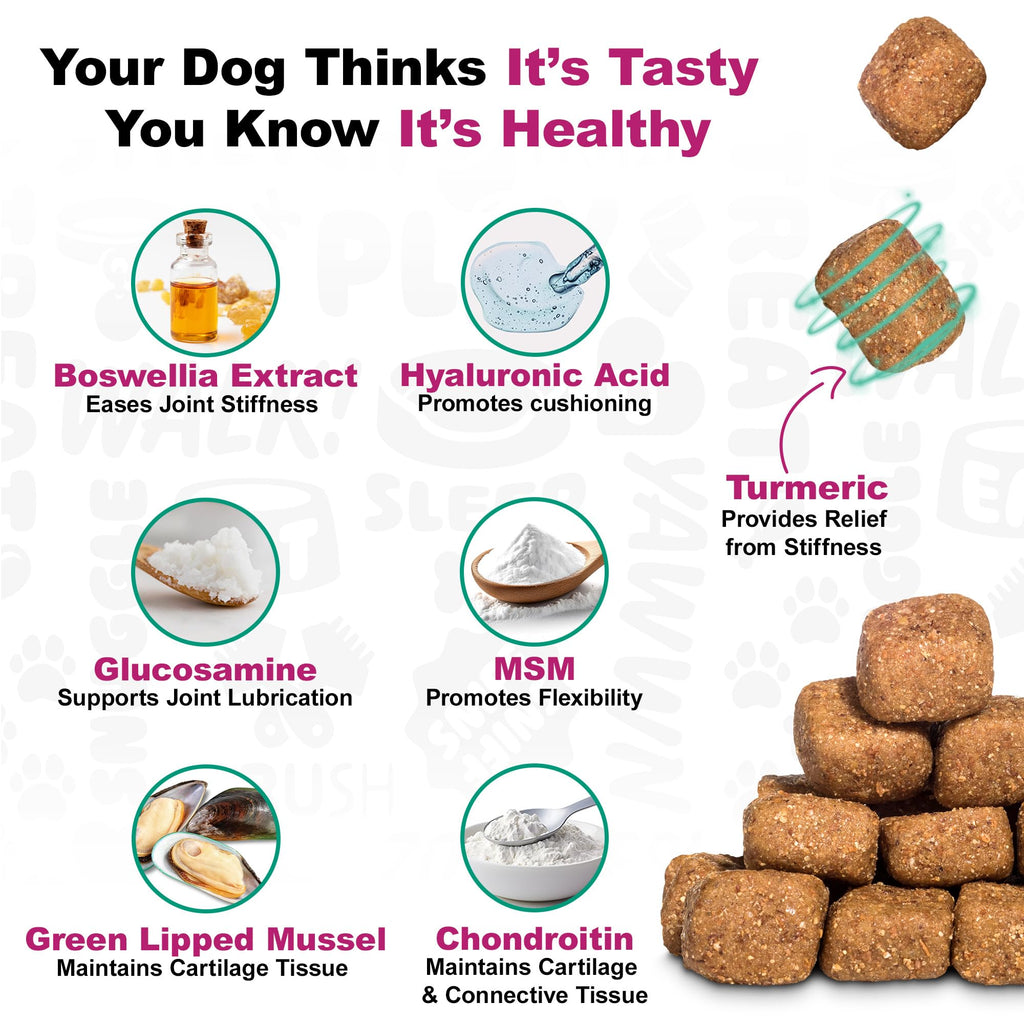 Doggie Dailies Advanced Senior Hip & Joint Chews for Dogs (Duck) - 120 Count