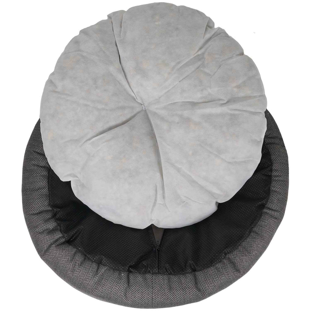 THE BALMORAL | LUXURY HERRINGBONE CALMING DONUT DOG BED