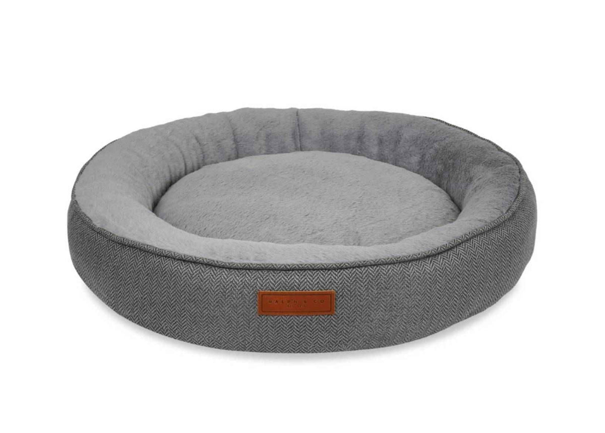 THE BALMORAL | LUXURY HERRINGBONE CALMING DONUT DOG BED