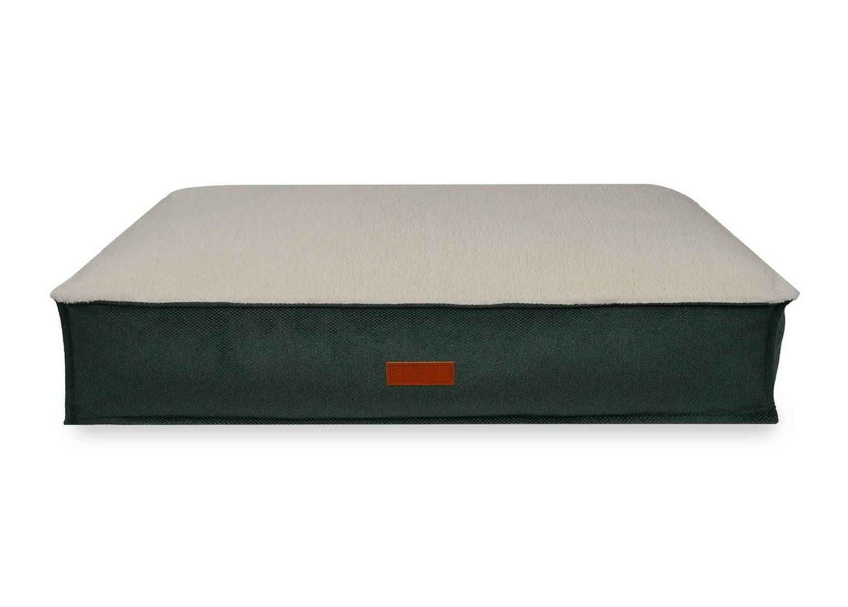 THE RICHMOND | LUXURY GREEN FLAT PILLOW DOG BED