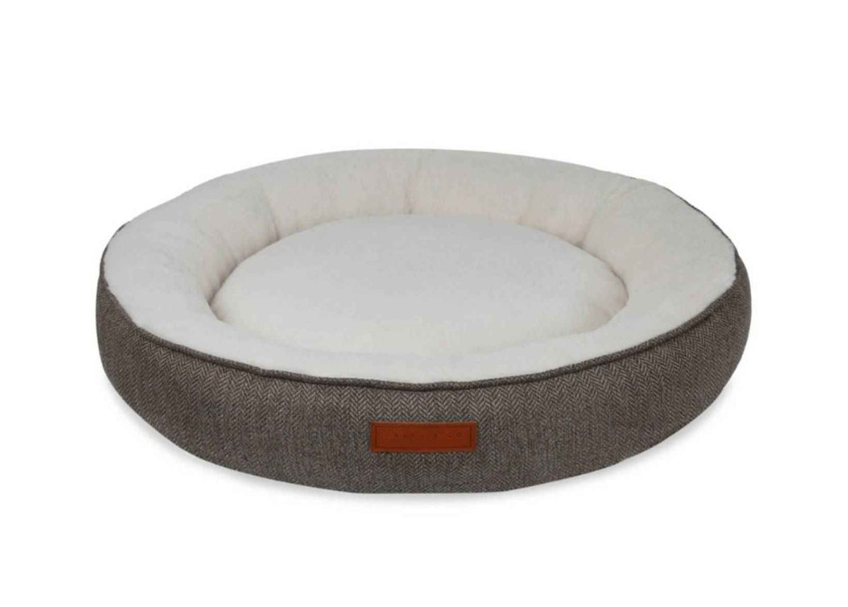 THE LINCOLN | LUXURY TWEED CALMING DONUT DOG BED