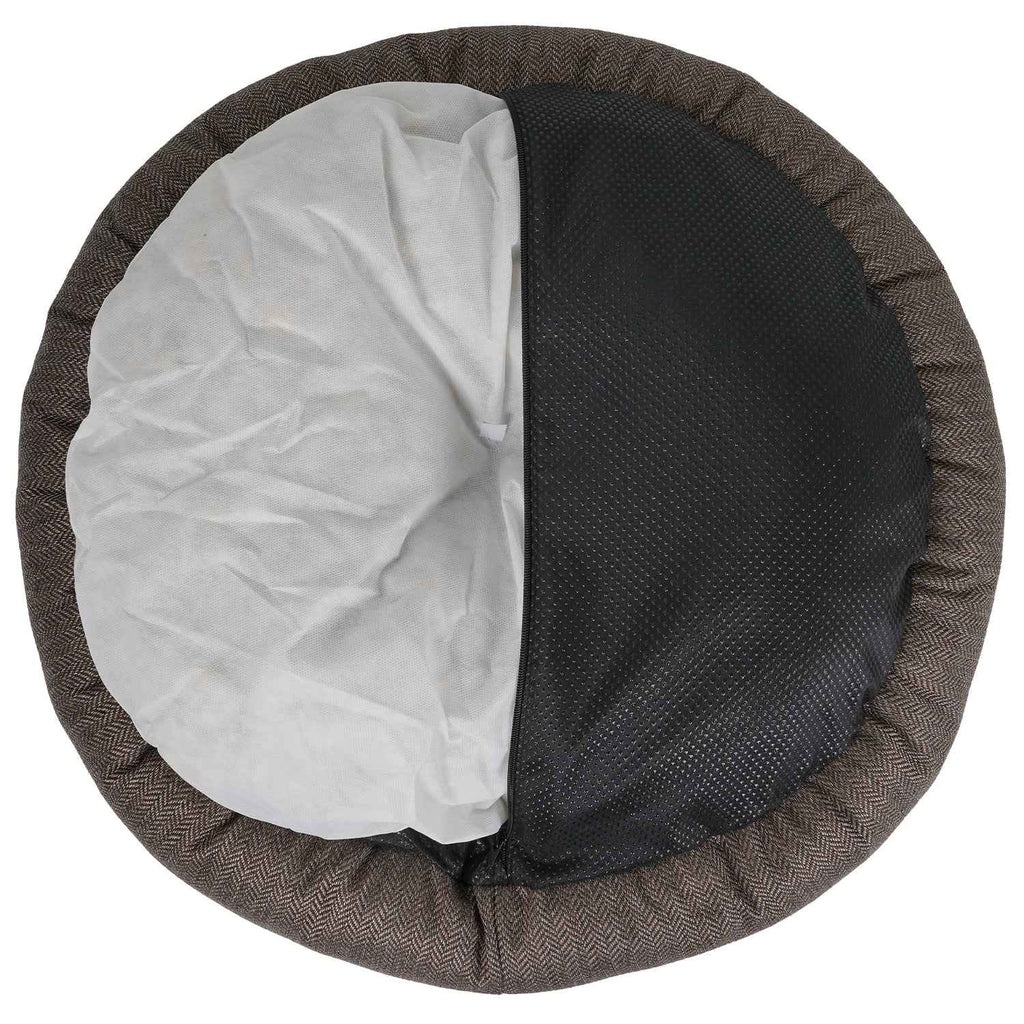 THE LINCOLN | LUXURY TWEED CALMING DONUT DOG BED